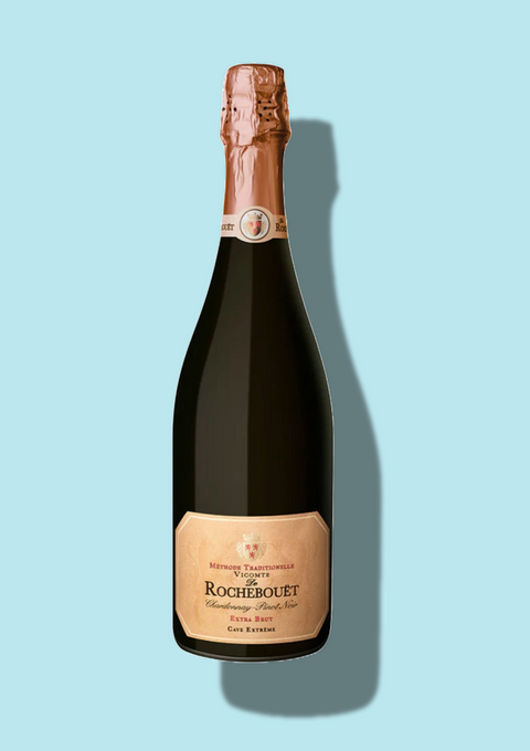A bottle of De Rochebouet sparkling wine from Argentina. A classic label to accompany the classical flavours.