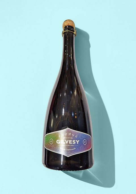 The Furmint sparkling wine bottle with the traditional method way of producing sparkling wine labelled