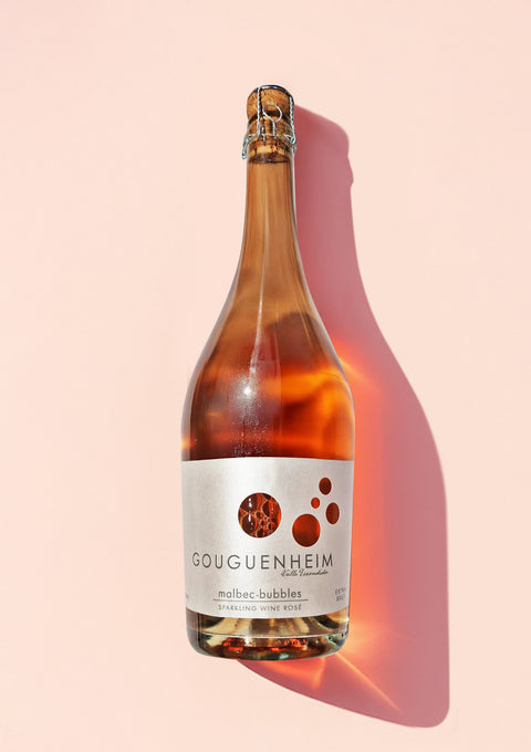 A interesting bottle of Malbec sparkling wine, a sparkling rose from the Gouguenheim wine producer in the Uco Valley. 