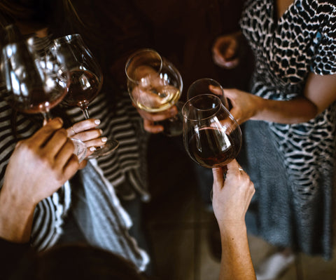 Friends with a variety of different wines are enjoying the exciting and different wines that Wildcase offers.